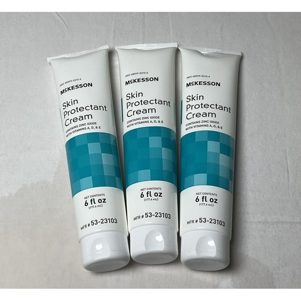 Lot of 3 McKesson Skin Protectant Cream Zinc Oxide Vitamins A D E 6 oz NEW